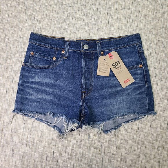 Levi's Pants - NWT Levi's 501 Mid-Rise Dark Wash Shorts